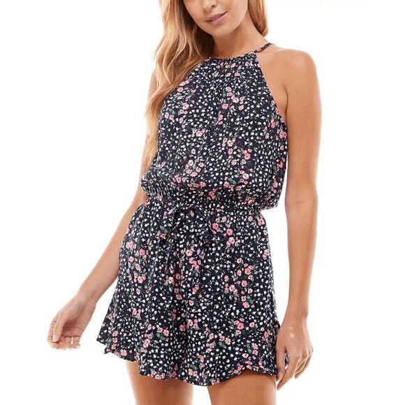 BEBOP Juniors' Flounce-Leg Halter Romper Size XS - Picture 1 of 4